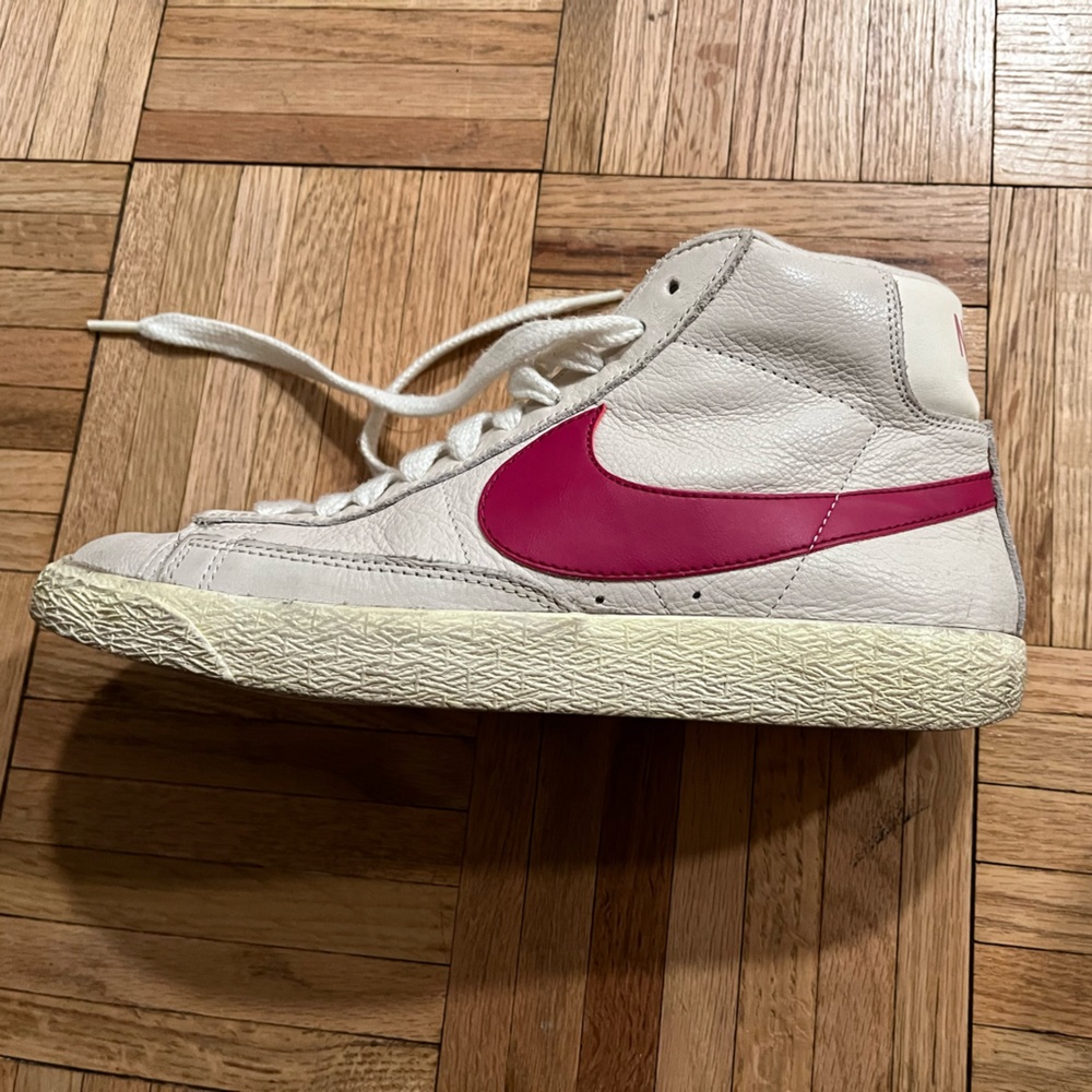 Nike White and Pink High Tops